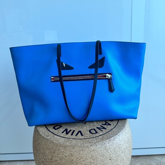 Fendi Handbags - Fendi Monster Tote Bag in blue
